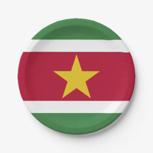 Prato De Papel Bandeira do Suriname