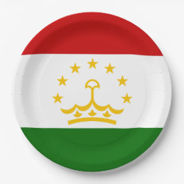 Prato De Papel Bandeira do Tajiquistão (Tajiquistão) (República d