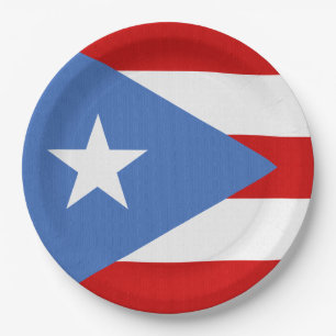 Prato De Papel Bandeira do tema de Puerto Rico