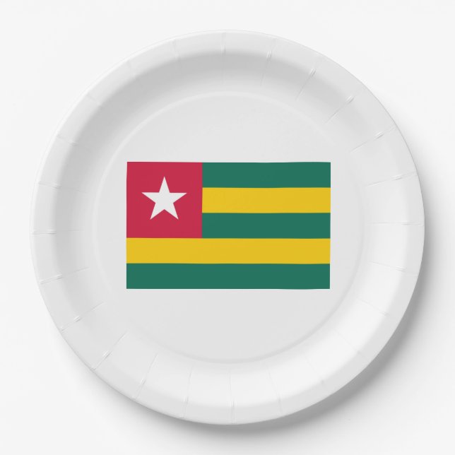 Prato De Papel Bandeira do Togo (Frente)