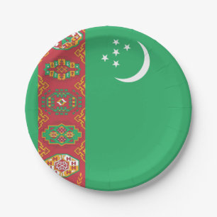 Prato De Papel Bandeira do Turquemenistão