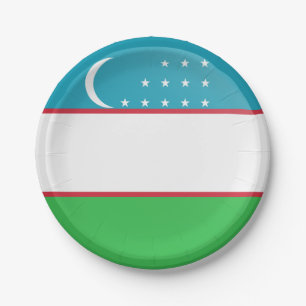 Prato De Papel Bandeira do Uzbequistão