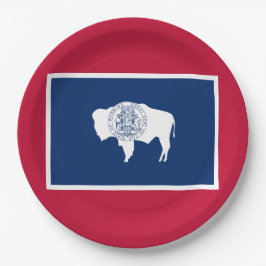 Prato De Papel Bandeira do Wyoming