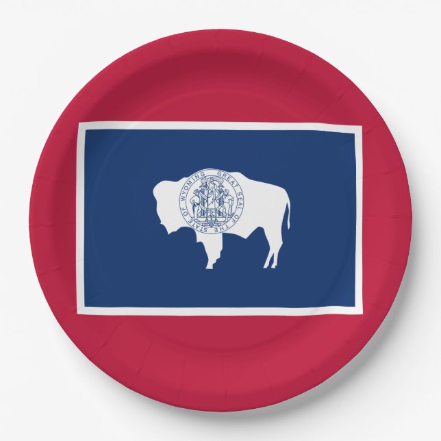 Prato De Papel Bandeira do Wyoming (Frente)