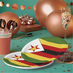 Prato De Papel Bandeira do Zimbabué