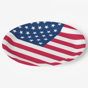 Prato De Papel Bandeira dos EUA - Estados Unidos da América - Pa