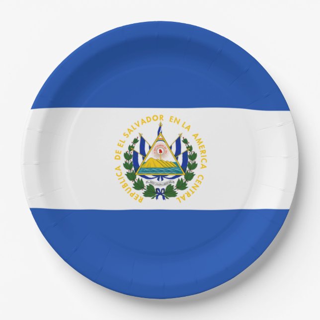 Prato De Papel Bandeira: El Salvador (Frente)