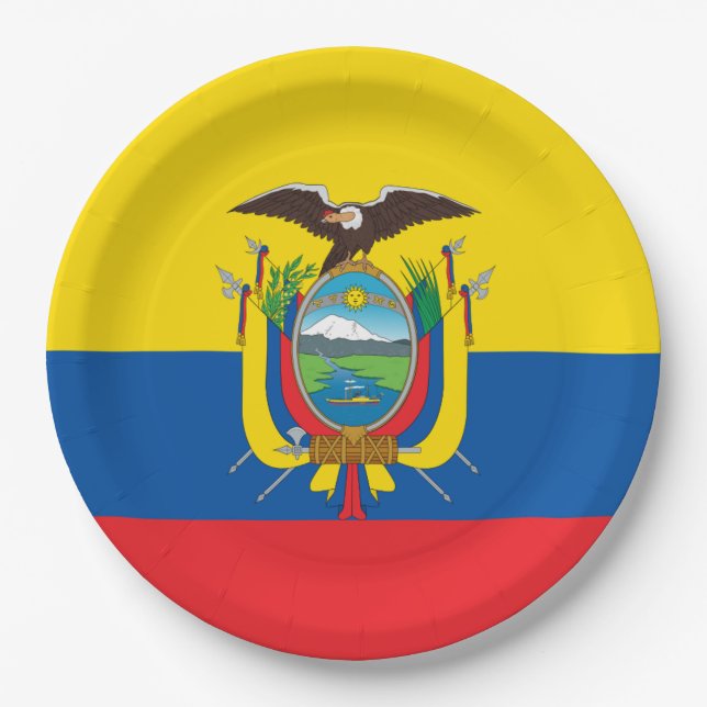Prato De Papel Bandeira: Equador (Frente)