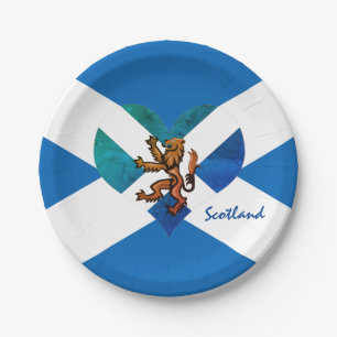 Prato De Papel Bandeira escocesa & Lion Heart, partido escocês/es