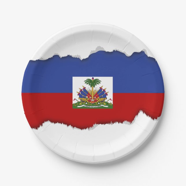 Prato De Papel Bandeira haitiana clássica (Frente)