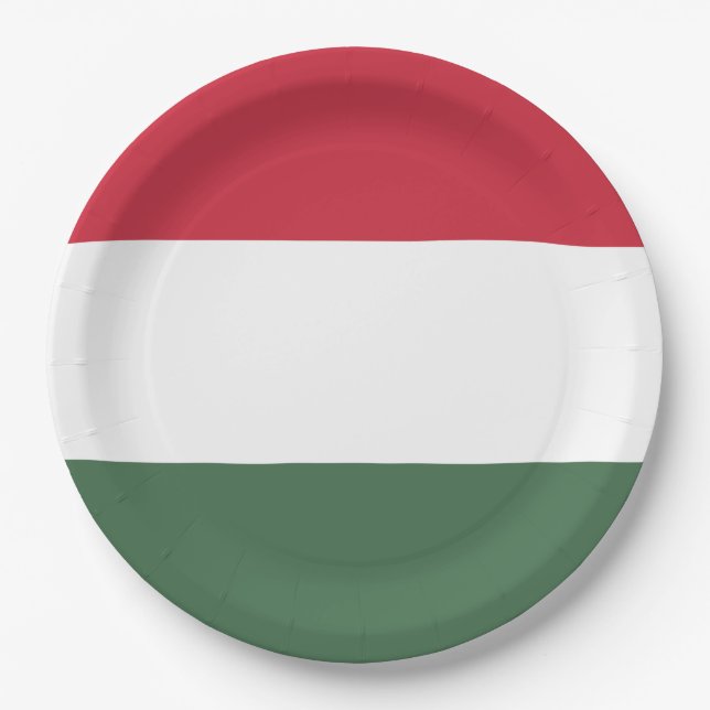 Prato De Papel Bandeira Húngara (Frente)