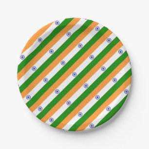Prato De Papel Bandeira Indiana - Imagem de Alta Qualidade