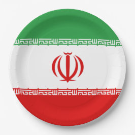Prato De Papel Bandeira Iraniana (Irã) (Persa)