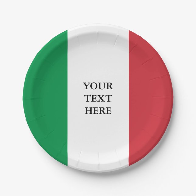 Prato De Papel Bandeira italiana personalizada das chapas de pape (Frente)