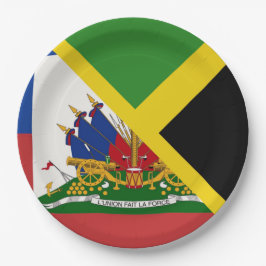 Prato De Papel Bandeira jamaicana do Haiti | Half Jamaica Haiti
