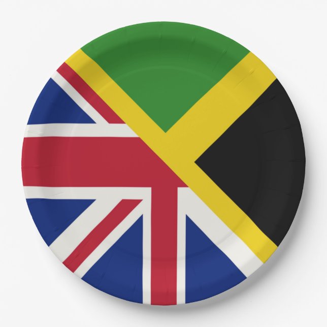 Prato De Papel Bandeira jamaicana inglesa | Bandeira Half Jamaica (Frente)