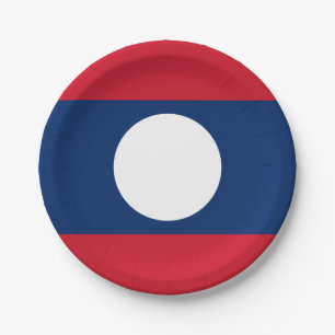 Prato De Papel Bandeira Laos