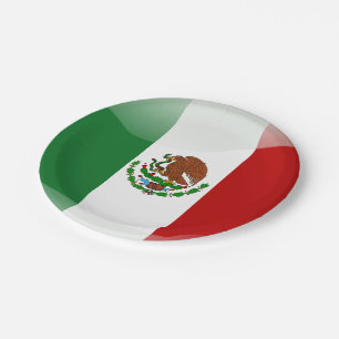 Prato De Papel Bandeira lustrosa de México