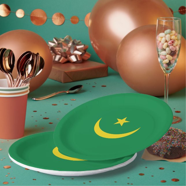 Prato De Papel Bandeira mauritana (Múltiplo)