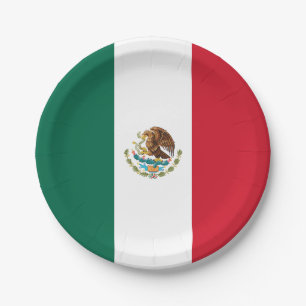 Prato De Papel Bandeira Mexicana