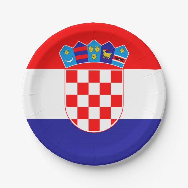 Prato De Papel Bandeira nacional da Croácia Zastava Hrvatske (Frente)