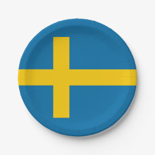 Prato De Papel Bandeira Nacional da Suecia