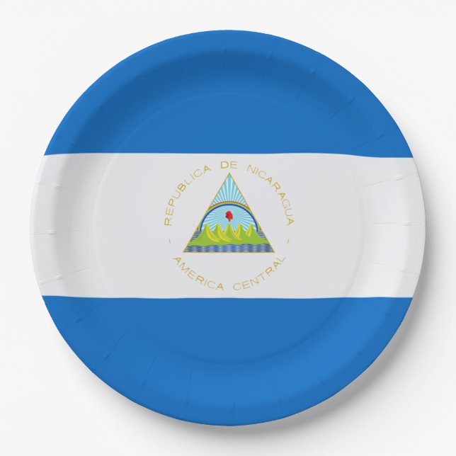Prato De Papel Bandeira: Nicarágua (Frente)