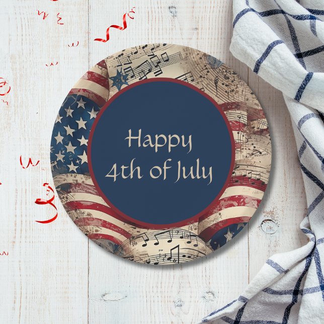 Prato De Papel Bandeira Patriótica 4º do CHURRASCO do Partido de  (Criador carregado)