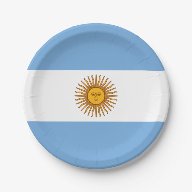Prato De Papel Bandeira Patriótica Argentina (Frente)
