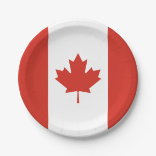 Prato De Papel Bandeira Patriótica Canadense
