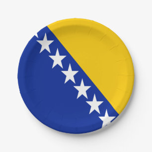 Prato De Papel Bandeira Patriótica da Bósnia-Herzegovina