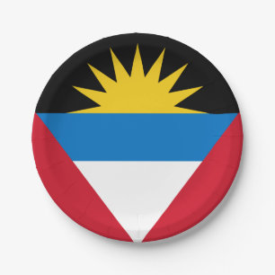 Prato De Papel Bandeira Patriótica de Antígua e Barbuda