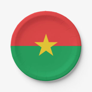 Prato De Papel Bandeira patriótica de Burkina Faso