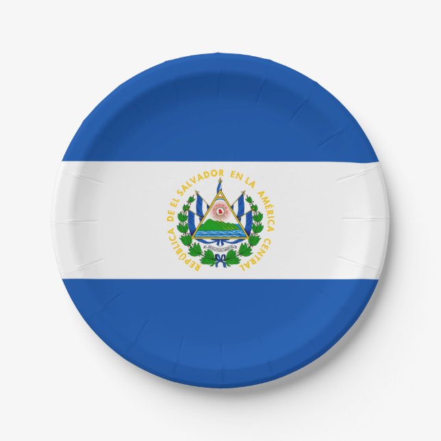 Prato De Papel Bandeira Patriótica El Salvador (Frente)