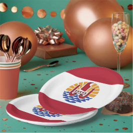 Prato De Papel bandeira Polinésia Francesa