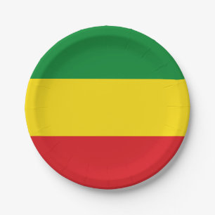 Prato De Papel Bandeira Rastafári Rasta Etíope