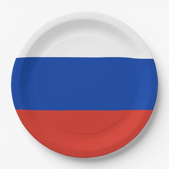 Prato De Papel Bandeira Russa (Rússia) (Frente)