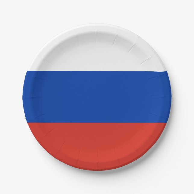 Prato De Papel Bandeira Rússia (Rússia) (Frente)