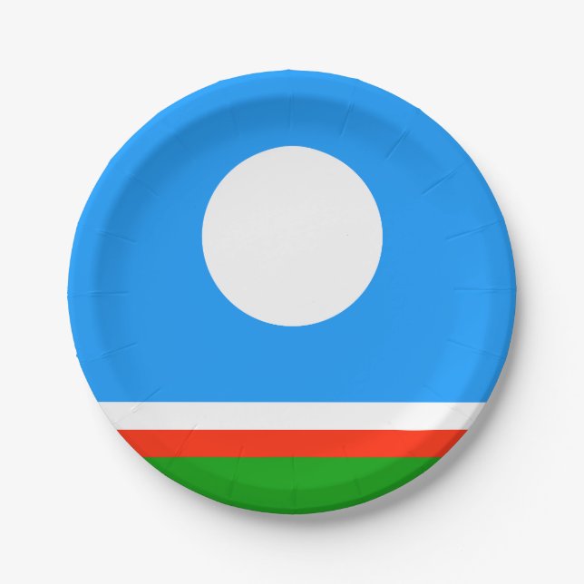 Prato De Papel Bandeira Sakha (Frente)