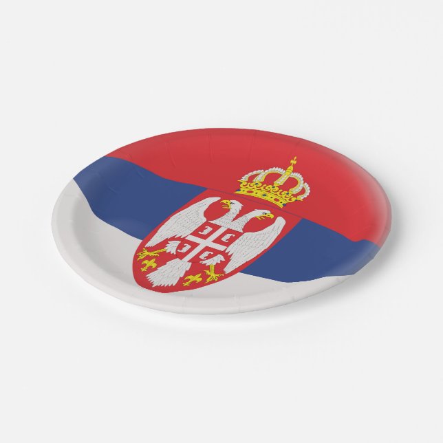 Prato De Papel Bandeira sérvio de Serbia (Inclinado)
