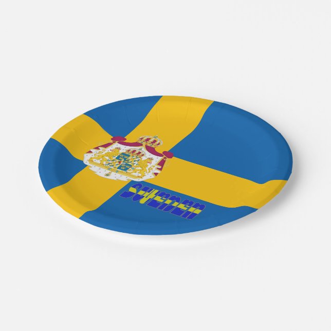 Prato De Papel Bandeira sueca (Inclinado)