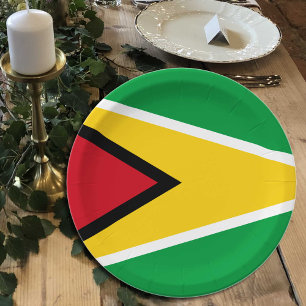 Prato De Papel Bandeiras da Guiana, festas, esportes, Guiana