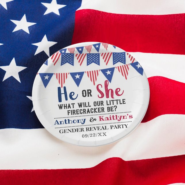 Prato De Papel Bandeiras de Bunting 4º De Julho Festa De Revelaçã (Criador carregado)