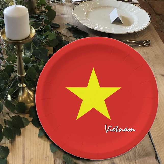Prato De Papel Bandeiras vietnamitas, festas, esportes, Vietname (Criador carregado)