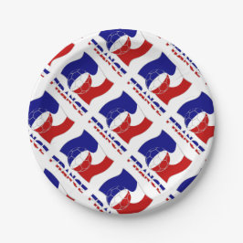 Prato De Papel Bandeja de Futebol Francês e Bandeiras