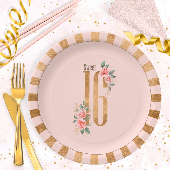 Prato De Papel Banhas de folhas douradas Doce Dezesseis lâminas I (Criador carregado)