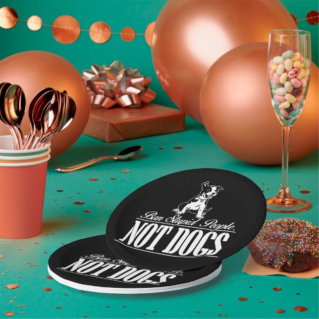 Prato De Papel Banir Pessoas Estúpidas Não Caninos (Criador carregado)