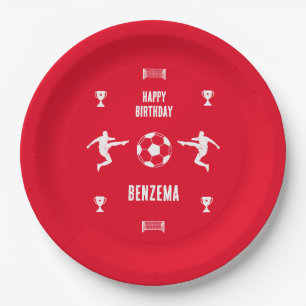 Prato De Papel Banner de aniversário de futebol