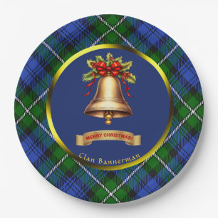 Prato De Papel Bannerman Tartan Personalizado Natal