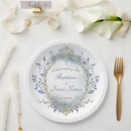 Prato De Papel Baptism baby boy